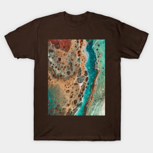 Emerald River pouring cell art T-Shirt